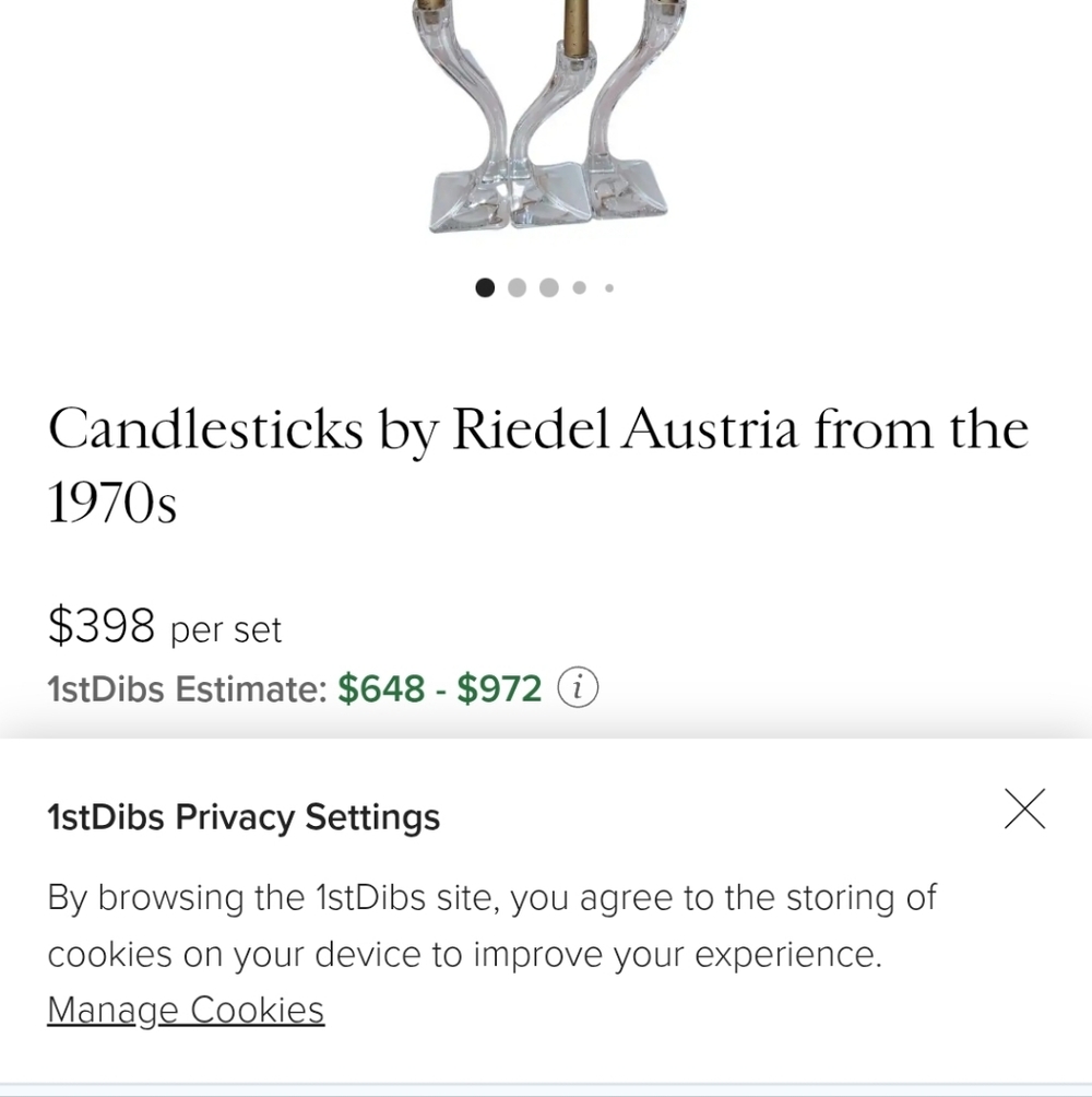 Vtg Josef Riedel Crystal Candlesticks by Riedel Austria 1970s Vintage - Picture 2 of 6